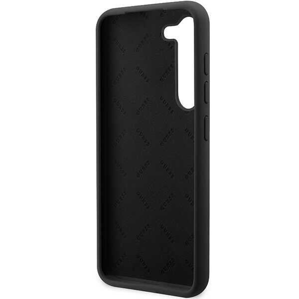 Guess silikoninis dėklas Samsung Galaxy S23+ – juodas, auksinis logotipas
