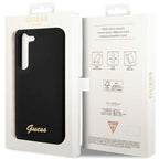 Guess silikoninis dėklas Samsung Galaxy S23+ – juodas, auksinis logotipas