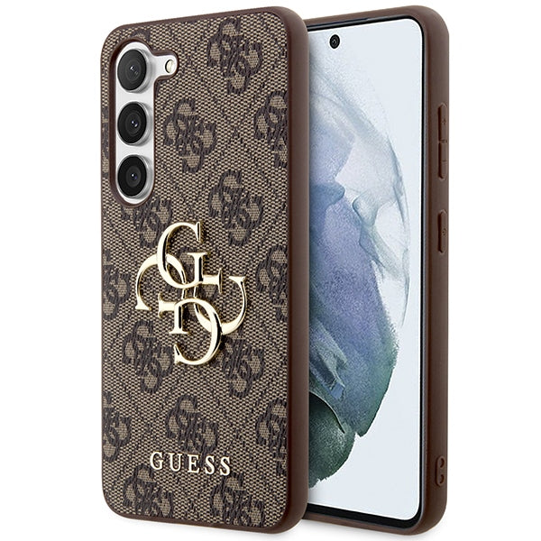 Guess GUHCS23S4GMGBR S23 S911 ruda/ruda kietas dėklas 4G Big Metal Logo -- Samsung Galaxy S23
