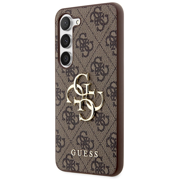 Guess GUHCS23S4GMGBR S23 S911 ruda/ruda kietas dėklas 4G Big Metal Logo -- Samsung Galaxy S23