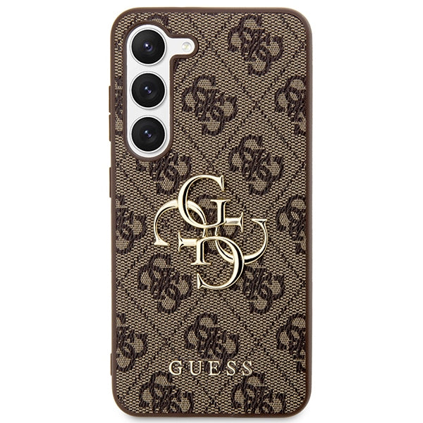 Guess GUHCS23S4GMGBR S23 S911 ruda/ruda kietas dėklas 4G Big Metal Logo -- Samsung Galaxy S23