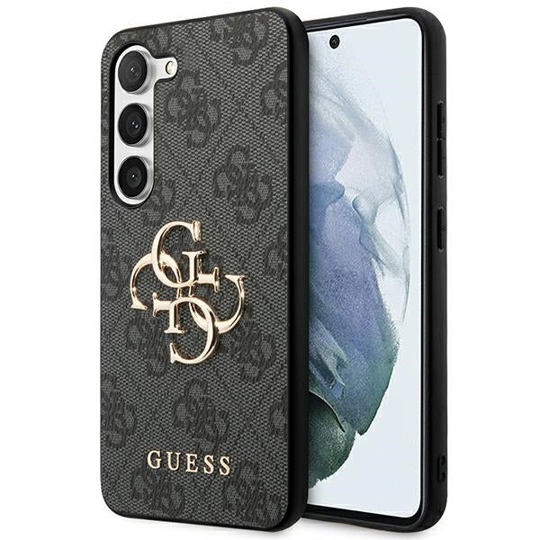 Guess dėklas Samsung Galaxy S23 – pilkas, 4G Big Metal Logo -- Samsung Galaxy S23