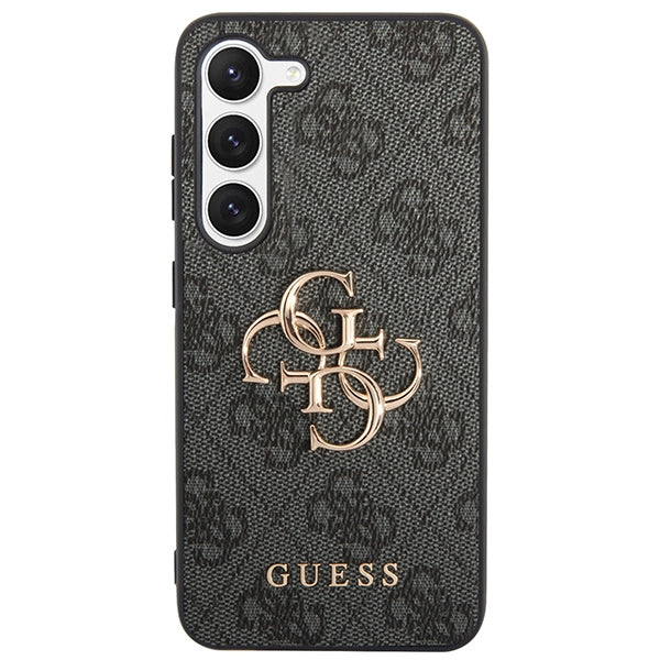 Guess dėklas Samsung Galaxy S23 – pilkas, 4G Big Metal Logo -- Samsung Galaxy S23