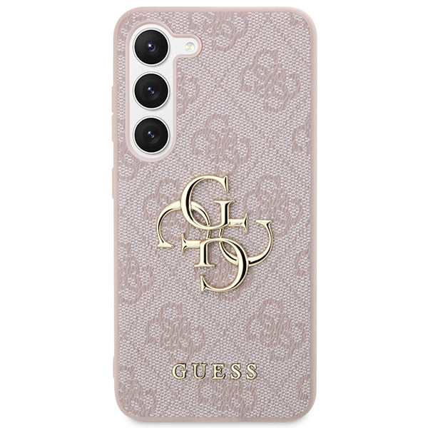 Guess GUHCS23S4GMGPI S23 S911 rožinė/rožinė kietas dėklas 4G Big Metal Logo -- Samsung Galaxy S23