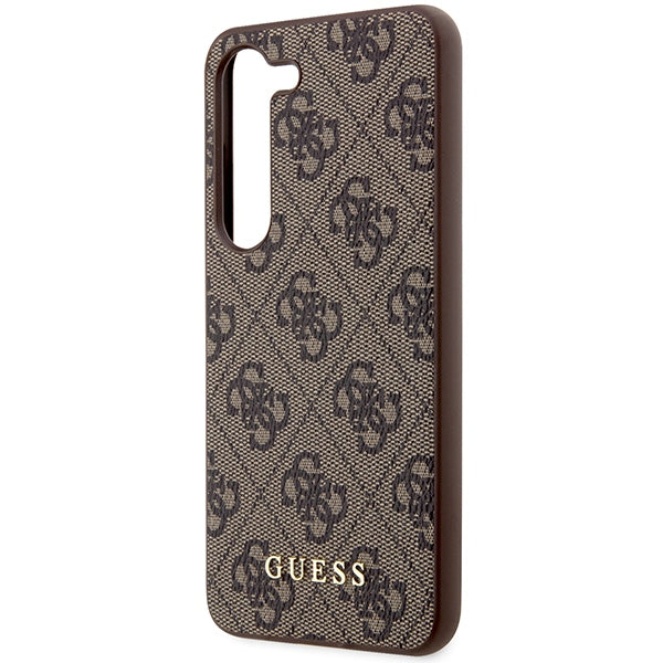 Guess 4G dėklas Samsung Galaxy S23 – rudas