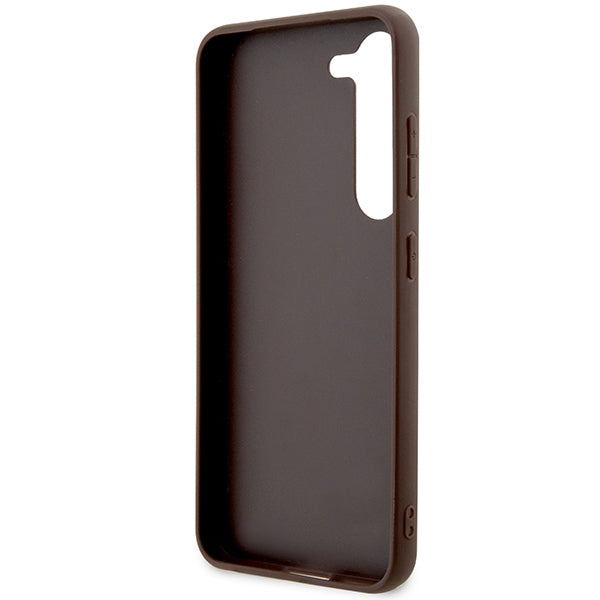 Guess 4G dėklas Samsung Galaxy S23 – rudas