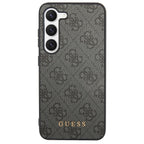 Guess dėklas Samsung Galaxy S23 – pilkas, 4G Metal Gold Logo