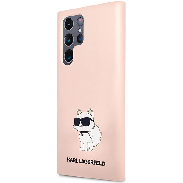 Karl Lagerfeld silikoninis dėklas Galaxy S23 Ultra – rožinis