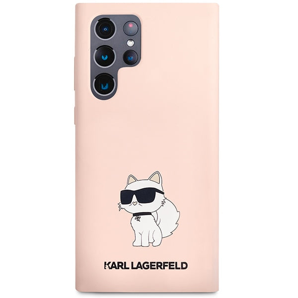Karl Lagerfeld silikoninis dėklas Galaxy S23 Ultra – rožinis