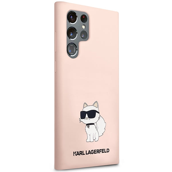 Karl Lagerfeld silikoninis dėklas Galaxy S23 Ultra – rožinis