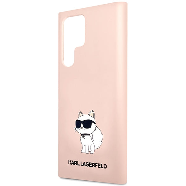 Karl Lagerfeld silikoninis dėklas Galaxy S23 Ultra – rožinis