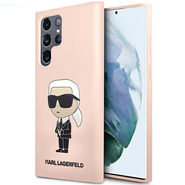 Karl Lagerfeld silikoninis dėklas Galaxy S23 Ultra – rožinis -- Samsung Galaxy S23 Ultra