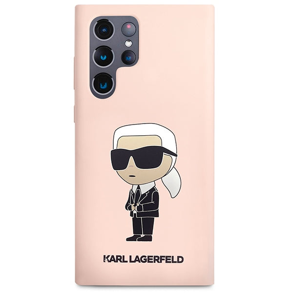 Karl Lagerfeld silikoninis dėklas Galaxy S23 Ultra – rožinis -- Samsung Galaxy S23 Ultra