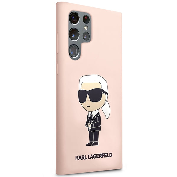 Karl Lagerfeld silikoninis dėklas Galaxy S23 Ultra – rožinis -- Samsung Galaxy S23 Ultra