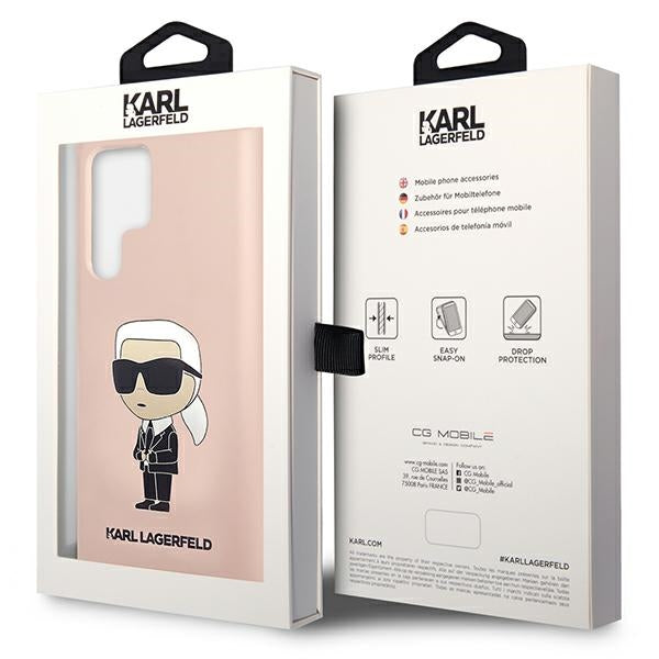 Karl Lagerfeld silikoninis dėklas Galaxy S23 Ultra – rožinis -- Samsung Galaxy S23 Ultra