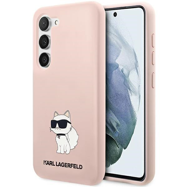 Karl Lagerfeld silikoninis dėklas Samsung Galaxy S23+ – rožinis