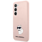 Karl Lagerfeld silikoninis dėklas Samsung Galaxy S23+ – rožinis