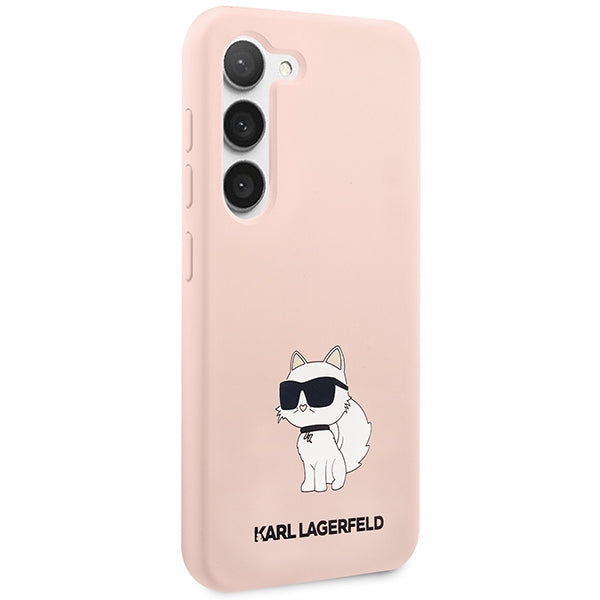 Karl Lagerfeld silikoninis dėklas Samsung Galaxy S23+ – rožinis