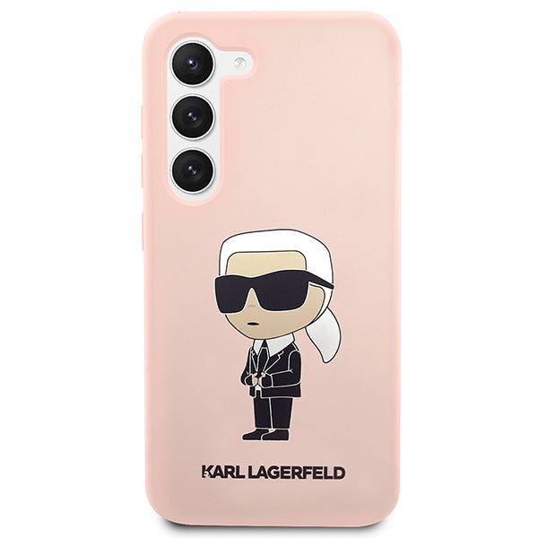 Karl Lagerfeld silikoninis dėklas Samsung Galaxy S23+ – rožinis