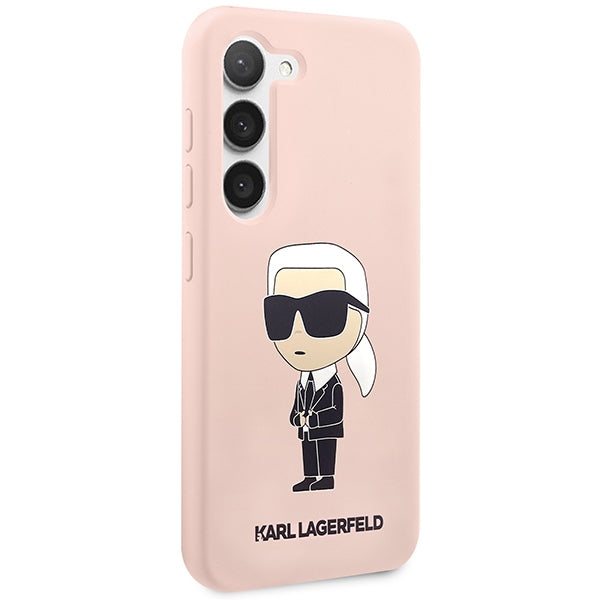 Karl Lagerfeld silikoninis dėklas Samsung Galaxy S23+ – rožinis