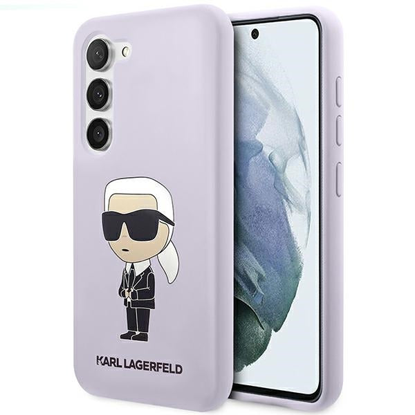 Karl Lagerfeld Liquid Silicone Ikonik Karl dėklas Samsung Galaxy S23+ – violetinis -- Samsung Galaxy S23+