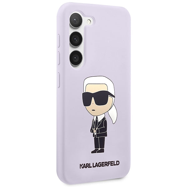 Karl Lagerfeld Liquid Silicone Ikonik Karl dėklas Samsung Galaxy S23+ – violetinis -- Samsung Galaxy S23+