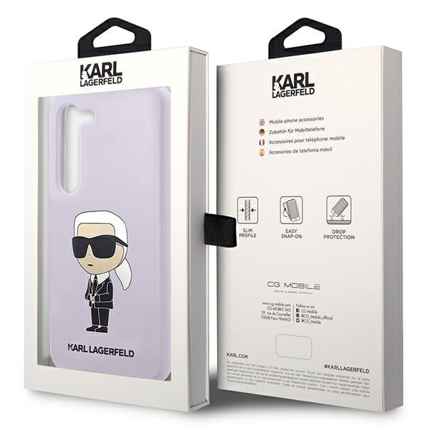 Karl Lagerfeld Liquid Silicone Ikonik Karl dėklas Samsung Galaxy S23+ – violetinis -- Samsung Galaxy S23+