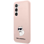 Karl Lagerfeld silikoninis dėklas Galaxy S23 – rožinis