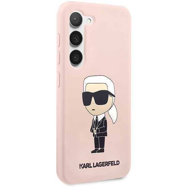 Karl Lagerfeld silikoninis dėklas Galaxy S23 – rožinis