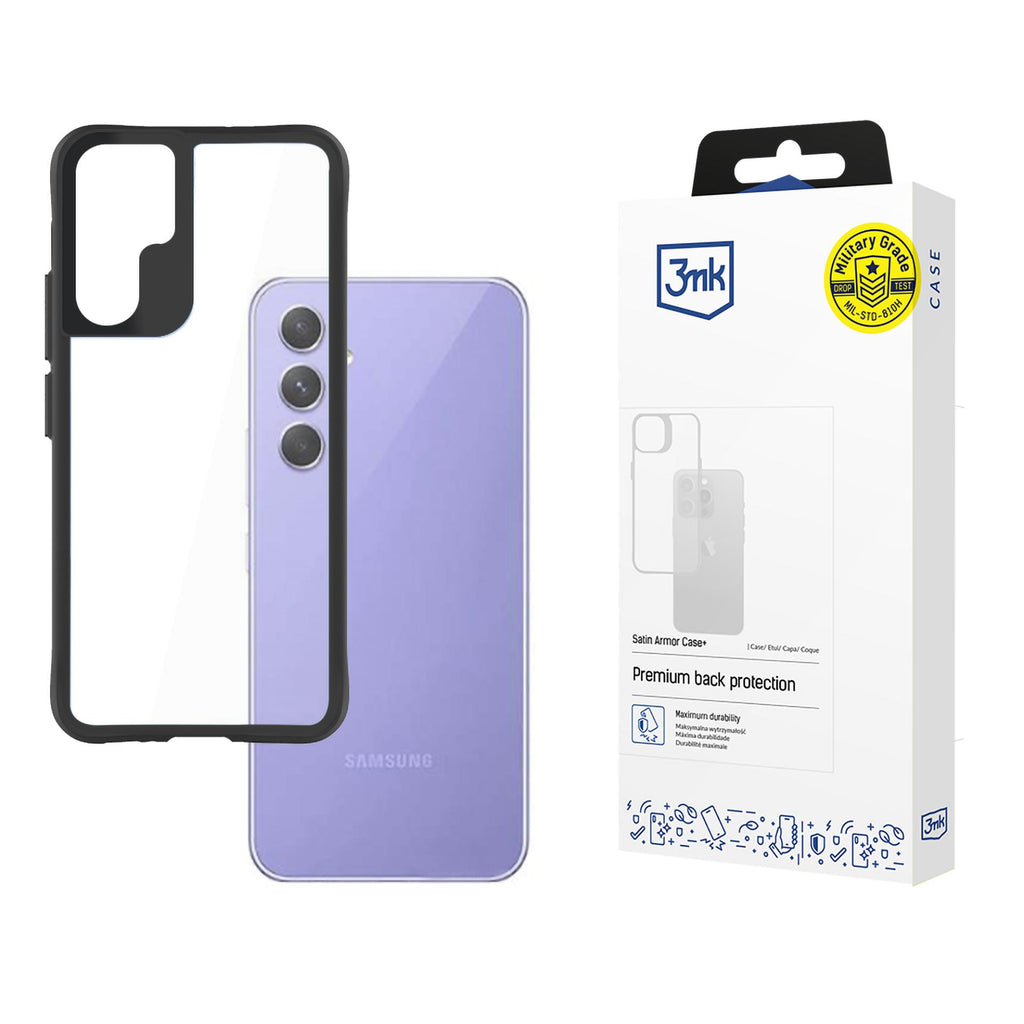 Dėklas, skirtas Samsung Galaxy A54 5G 3mk Satin Armor Case+ serijai - juodas