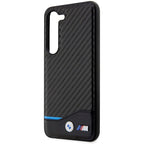 BMW Leather Carbon dėklas Samsung Galaxy S23+ – juodas