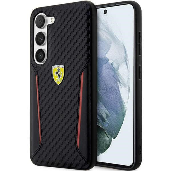Ferrari Carbon dėklas Samsung Galaxy S23+ – juodas