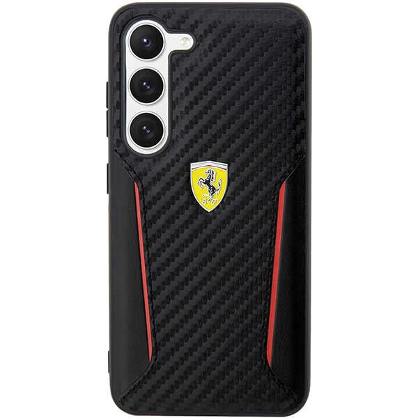 Ferrari Carbon dėklas Samsung Galaxy S23+ – juodas