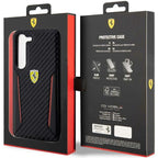 Ferrari Carbon dėklas Samsung Galaxy S23+ – juodas