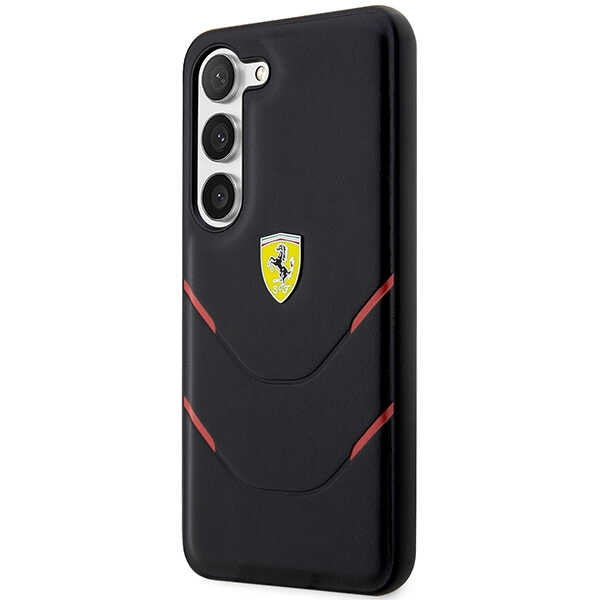 Ferrari Hot Stamp Lines dėklas Samsung Galaxy S23+ – juodas