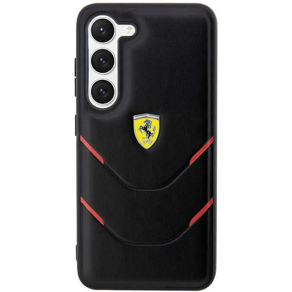 Ferrari Hot Stamp Lines dėklas Samsung Galaxy S23+ – juodas