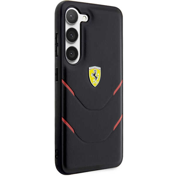 Ferrari Hot Stamp Lines dėklas Samsung Galaxy S23+ – juodas