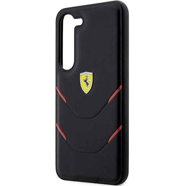 Ferrari Hot Stamp Lines dėklas Samsung Galaxy S23+ – juodas
