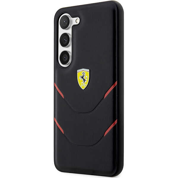 Ferrari Hot Stamp Lines dėklas Galaxy S23 – juodas