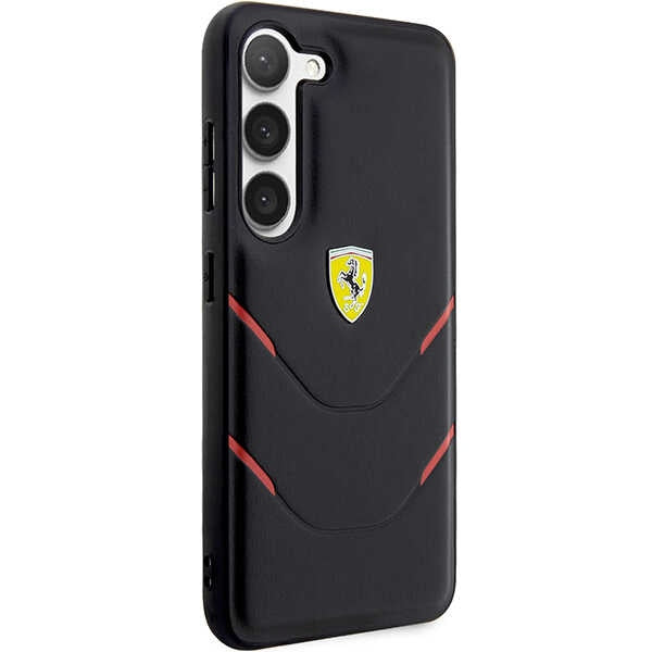 Ferrari Hot Stamp Lines dėklas Galaxy S23 – juodas