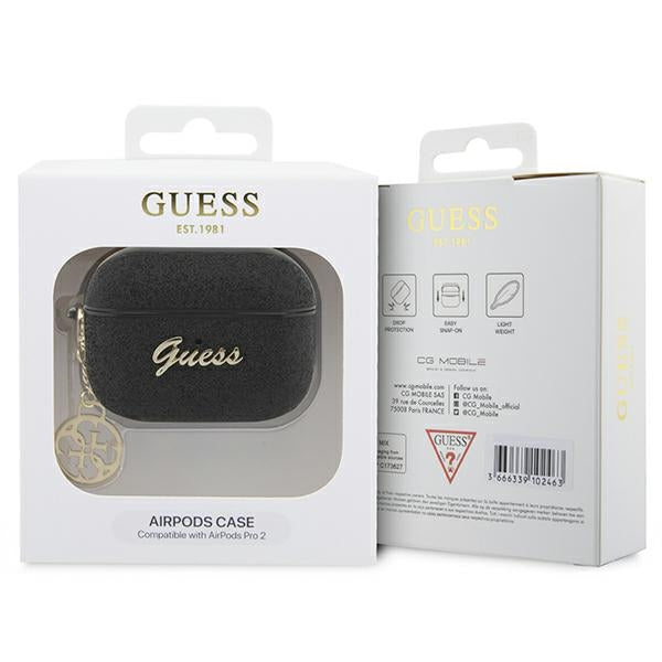 Guess AirPods Pro 2 dėklas – juodas, 4G Glitter Flake