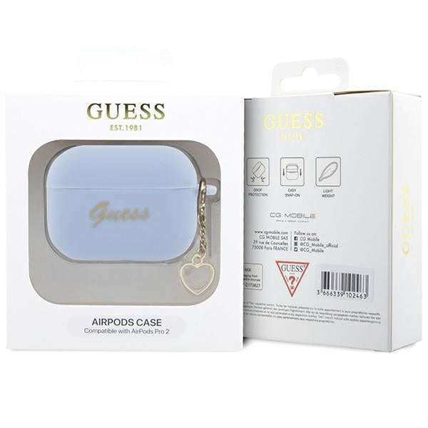 Guess silikoninis dėklas AirPods Pro 2 – mėlynas