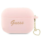 Guess silikoninis dėklas AirPods Pro 2 – rožinis, širdelė