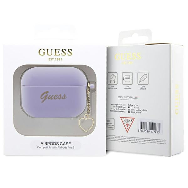 Guess silikoninis dėklas AirPods Pro 2 – violetinis