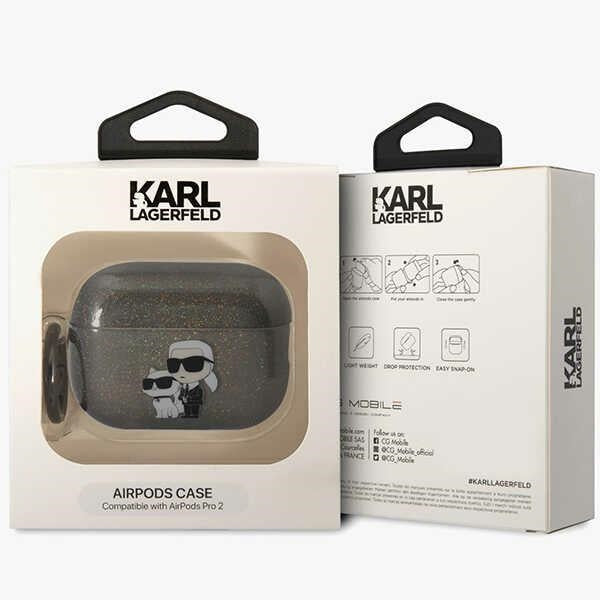 Karl Lagerfeld dėklas AirPods Pro 2 – juodas, Karl&Choupette