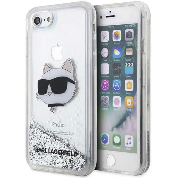 Karlas Lagerfeldas KLHCI8LNHCCS iPhone 7/8/ SE 2020/2022 sidabrinis / sidabrinis kietas dėklas Glitter Choupette Head --...