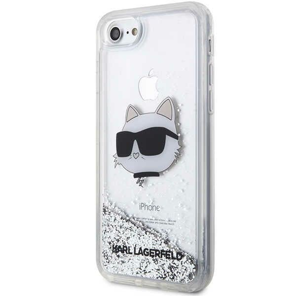 Karlas Lagerfeldas KLHCI8LNHCCS iPhone 7/8/ SE 2020/2022 sidabrinis / sidabrinis kietas dėklas Glitter Choupette Head --...
