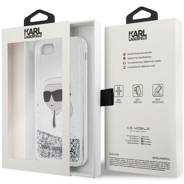 Karlas Lagerfeldas KLHCI8LNKHCH iPhone 7/8/ SE 2020/2022 sidabrinis/sidabrinis kietas dėklas Blizgučiai Karl Head --...