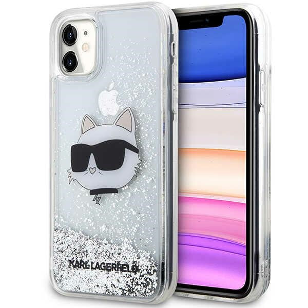 Karl Lagerfeld blizgučių dėklas iPhone 11/XR – sidabrinis -- iPhone 11
