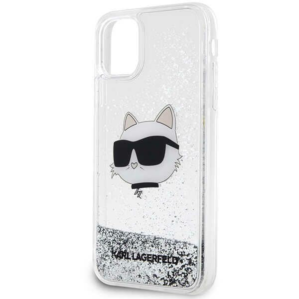 Karl Lagerfeld blizgučių dėklas iPhone 11/XR – sidabrinis -- iPhone 11
